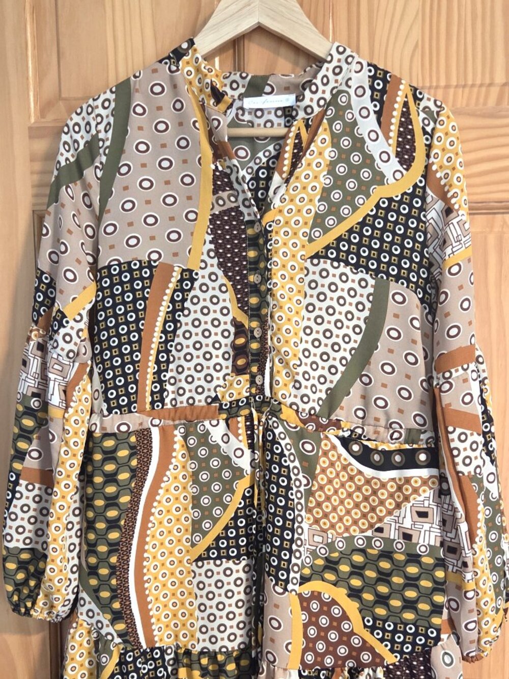 Ces Femme Boho Abstract pattern tie-waist dress - Size Small/Medium - Excellent